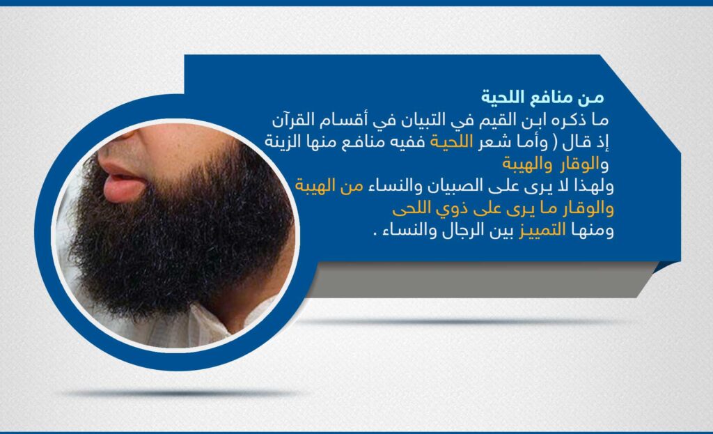 منافع اللحية في لوحة زرقاء مع صورة دائرية
