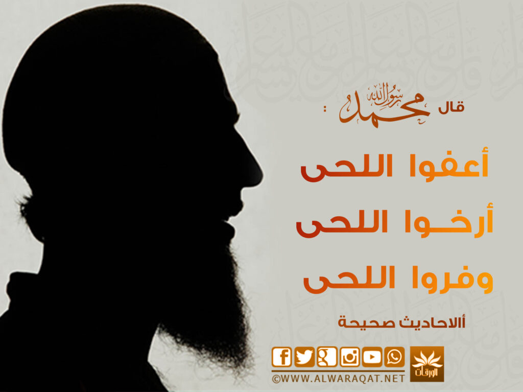 Beard silhouette with a row of icons