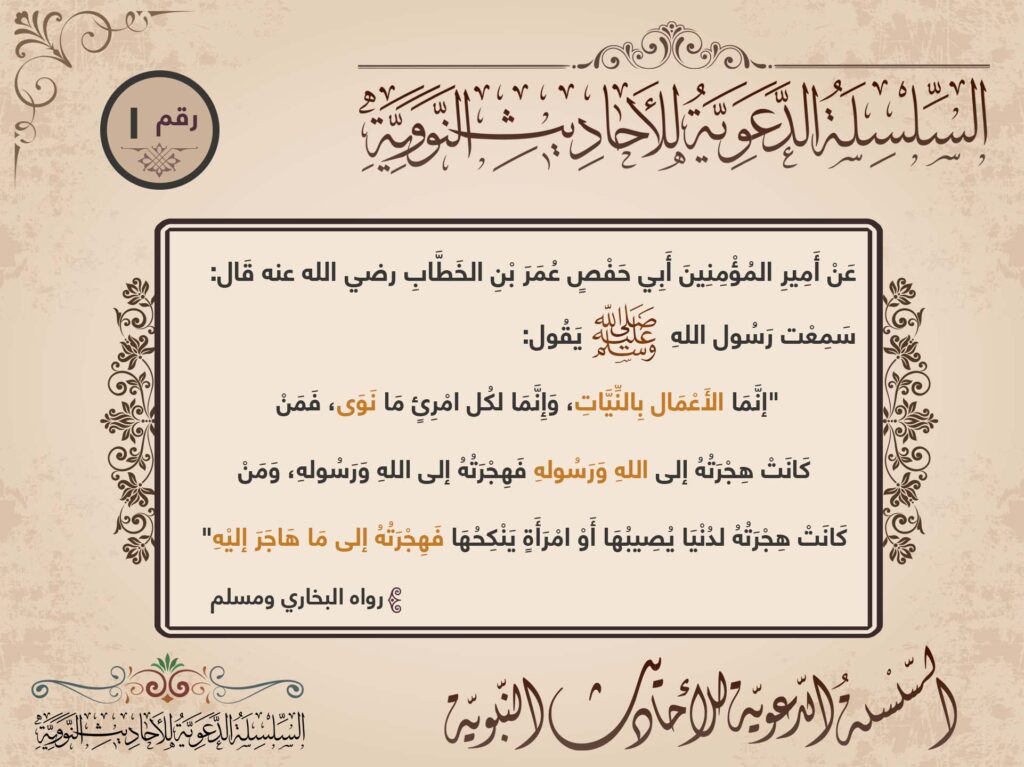 Intentions in the Nawawi series, card 1