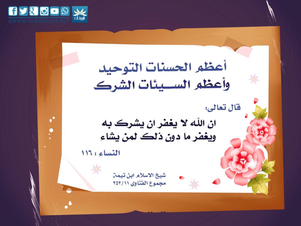 Tawhid and shirk in a floral frame