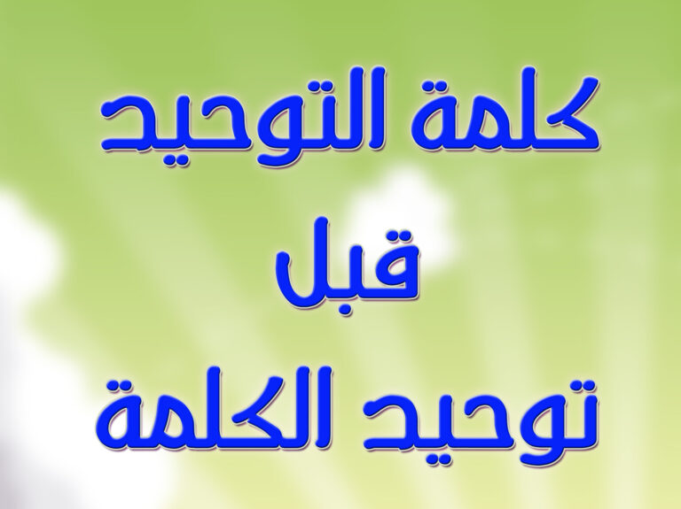 كلمة التوحيد قبل توحيد الكلمة