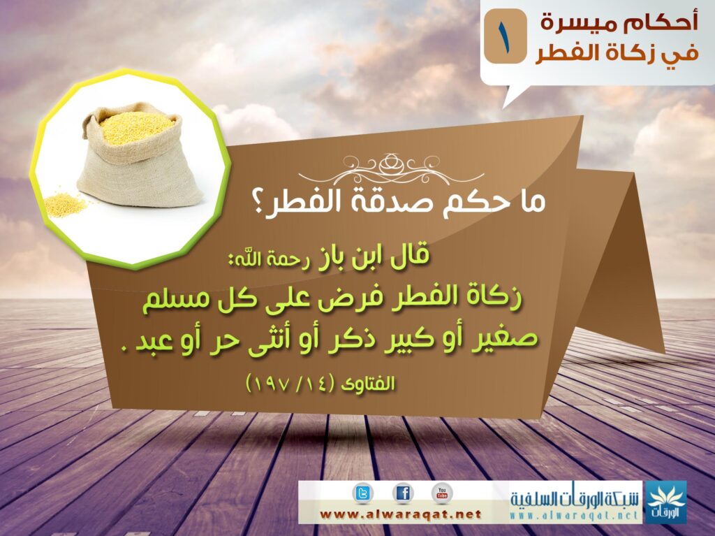 زكاة الفطر 1: بطاقة السؤال عن الحكم