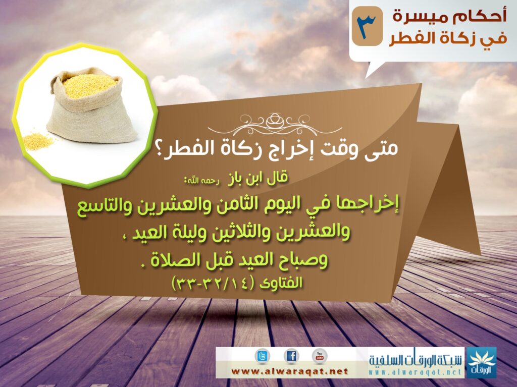 Zakat al-fitr 3: timing, large export