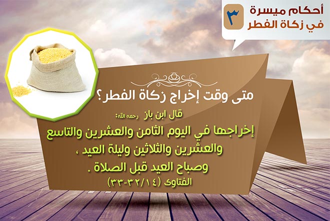 Zakat al-fitr 3: timing, wide export